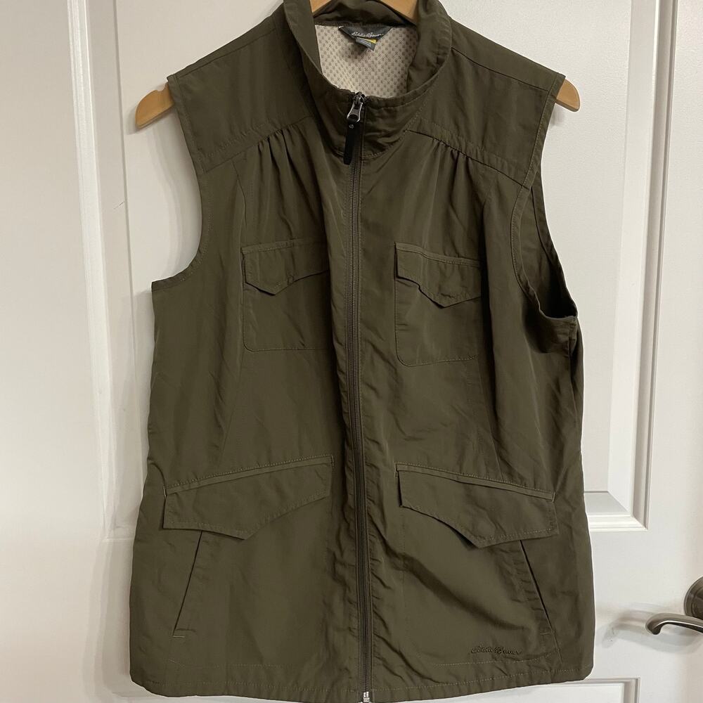 Eddie Bauer Travex Utility Vest Green Womens Size Large